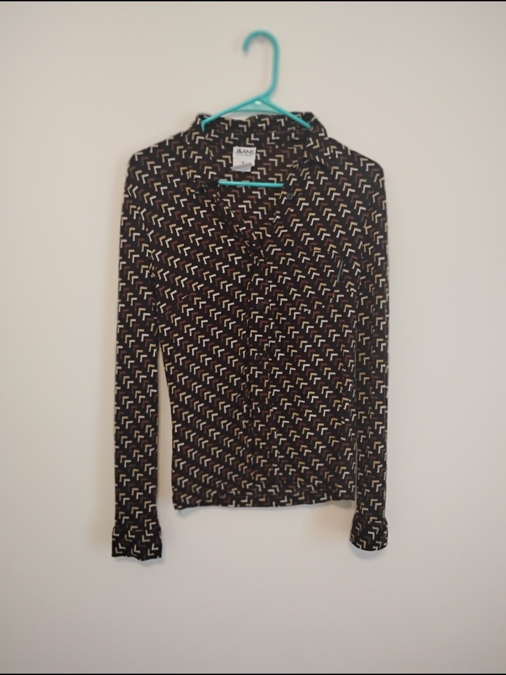 Dolce & Gabbana Black Geometric Button-Down Shirt